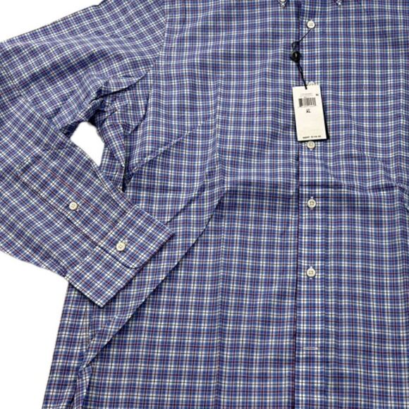 New Ralph Lauren Men US XL Blue Plaid Shirt Long Sleeve Button Down  MSRP $148 - Picture 3 of 5